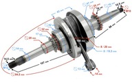 Kľukový hriadeľ pre SKÚTER 4T 50-80 CC