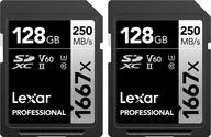 2x LEXAR PRO 128GB 1667x 250 MB UHS-II KARTA