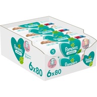 PAMPERS Sensitive vlhčené obrúsky 6 x 80 ks.