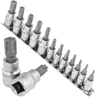 TORX KĽÚČE SADA NA KOĽAJNICU 12 KS 1/4 T8-T30 3/8 T40-T55 KĽÚČ