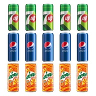 Sýtený nápoj Pepsi + Mirinda + 7Up plechovka MIX SET 15x 330ml