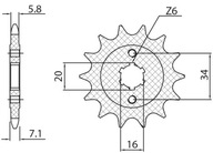 Sunstar Predné ozubené koleso 2247 14 Ktm 125 Duke 11-1