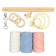 MACRAME SET, bavlnená šnúrka 3x60m, príslušenstvo