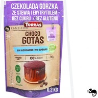 HORKÁ ČOKOLÁDA KVAPKY BEZ CUKRU KALETKI 200g 0,2KG