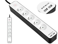 POWER STRIP TRACER ZEBRA 1,5m / 2x USB 2.1A