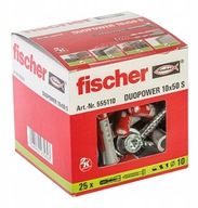 Fischer DUOPOWER S hmoždinka so skrutkou 10x50 25 ks