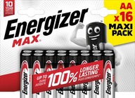 16x ENERGIZER Max LR6 AA 1,5V batéria