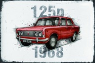 Dekoračná tabuľa Fiat 125p Oldtimer