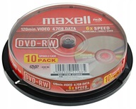 10 MAXELL DVD-RW diskov 4,7 GB 6X prepisovateľných!