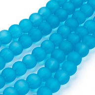 Frosted Frozen Blue Beads 8mm 20ks