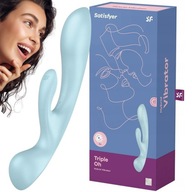 Dámsky vibrátor pre ženské páry, stimulátor klitorisu Satisfyer Triple Oh