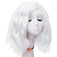 Cosplay WIG WHITE glam rock 40 cm anime vlny