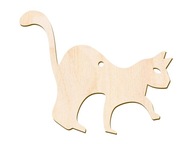 Drevená prívesková dekorácia Mačka na HALLOWEEN