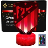 3D LED USB nočná lampa Atletico Madrid futbal