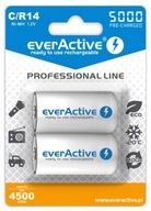 R14 veľkosť C Ni-MH batérie Everactive 4500 mAh 2 ks blister