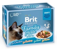 BRIT Premium mokré krmivo pre mačky, mix príchutí, 12x85g