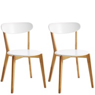 Škandinávska drevená stolička biela JEGIND 2 ks