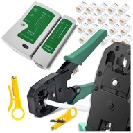 TESTER SIEŤOVÝCH KÁBLOV RJ45 krimpovací nástroj NETWORK TOOLS 100 zástrčiek