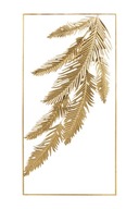 Zlatá kovová nástenná dekorácia zlatý list