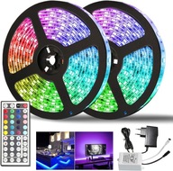 RGB 5050 farebný LED pás 2 x 5m s diaľkovým ovládaním