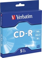 10 ks Verbatim CD-R 700 MB 52x v tenkých CD boxoch