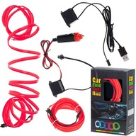 AMBIENTNÉ LED OSVETLENIE DO AUTO / AUTO USB / 12V 3M RED TAPE