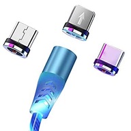 Magnetický USB kábel 1m 5A dátový 40W 3 koncovky 7str