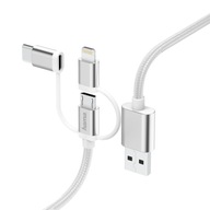 HAMA KÁBEL 3v1 USB 2.0 - LIGHT+microUSB+USB-C 0,2m