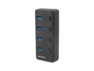 USB hub 4 porty Mantis 2 USB 3.0 s prepínačom + z