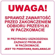 Štítky Kontrola obsahu v balíkovej schránke 250 ks.