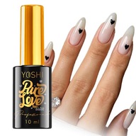 YOSHI PURE LOVE TOP BLACK hybridný lak s čiernymi srdiečkami 10ml