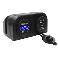 12V 24V USB nabíjačka x2 5-32V indikátor