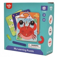 Drevené vešiaky na puzzle Tooky Toy Blocks Vzory EDU