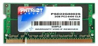 Pamäť Patriot Memory Signature PSD22G8002S (DDR2 SO-DIMM; 1 x 2 GB; 800 MHz