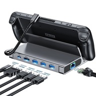 Choetech M52 HUB pre Steam Deck USB-C - USB-C PD/USB-A/HDMI/RJ45 - šedá