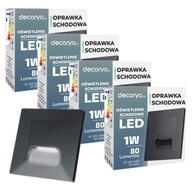 OSVETLENIE SCHODIŠŤ 4x LED SVIETIDLÁ Štvorcový RÁM