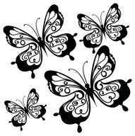Nálepky na stenu BUTTERFLY motýle sada 10 ks.
