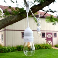Záhradná girlanda biela 15m + 0,5W LED žiarovky