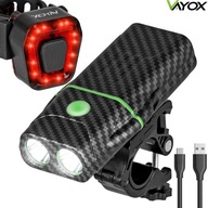 SET BIKE SVETLA ZADNÉ PREDNÉ LED USB POWER VAYOX