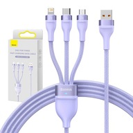 BASEUS SILNÝ ODOLNÝ USB KÁBEL 3V1 USB-C LIGHTNING MICRO 66W BRAIDED 1,2 M