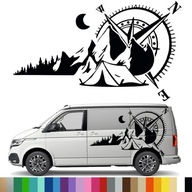 NÁLEPKA Grafika pre obytný príves COMPASS WIND ROSE CAMPING 43x72