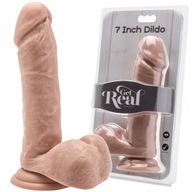 Realistické, hrubé dildo telovej farby. Penetrácia.