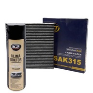 Uhlíkový kabínový filter SCT SAK315 + Klima Doktor K2