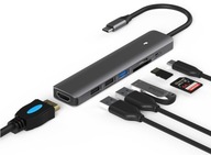 Adaptér HUB 7IN1 USB-C / HDMI 4K / USB 3.0 / SD PD