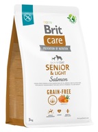 BRIT CARE Pes Senior Light Losos bez obilnín 3 kg