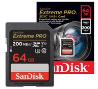 SANDISK EXTREME PRO SDXC KARTA 64GB 200/90 MB/s C1