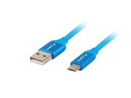 Prémiový USB micro BM - AM 2.0 kábel 1,8m modrý