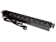 Rack napájacia lišta 19" 9 LED zásuviek 1,8m