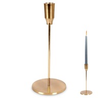 KOVOVÝ svietnik, zlatý stojan na dlhú sviečku, dekoračný stolík, 25 cm