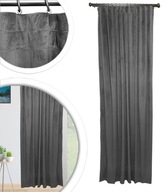 Hotové hrubé záclony 140x200 Soft Blackout VELVET Curtain ASH